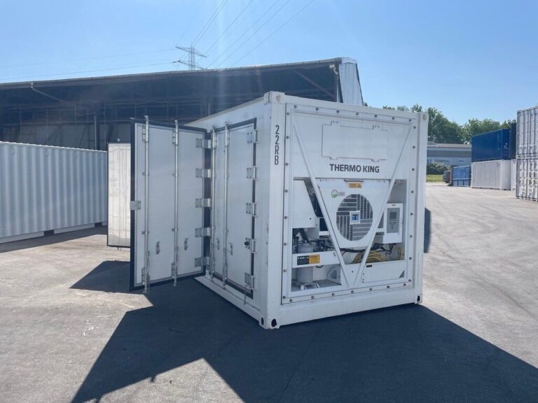 Container refrigerato da 20 piedi con porta laterale aperta