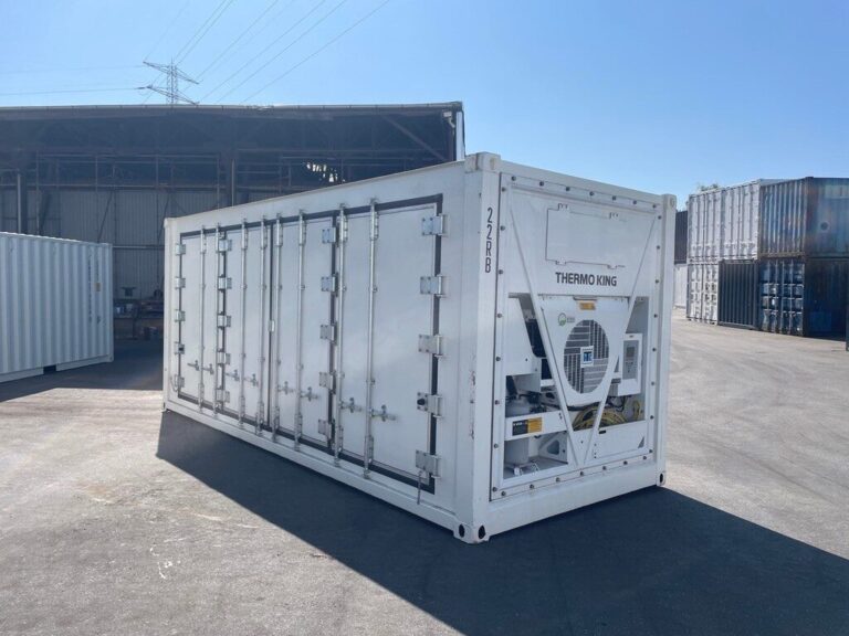 Container refrigerato da 20 piedi con porta laterale aperta