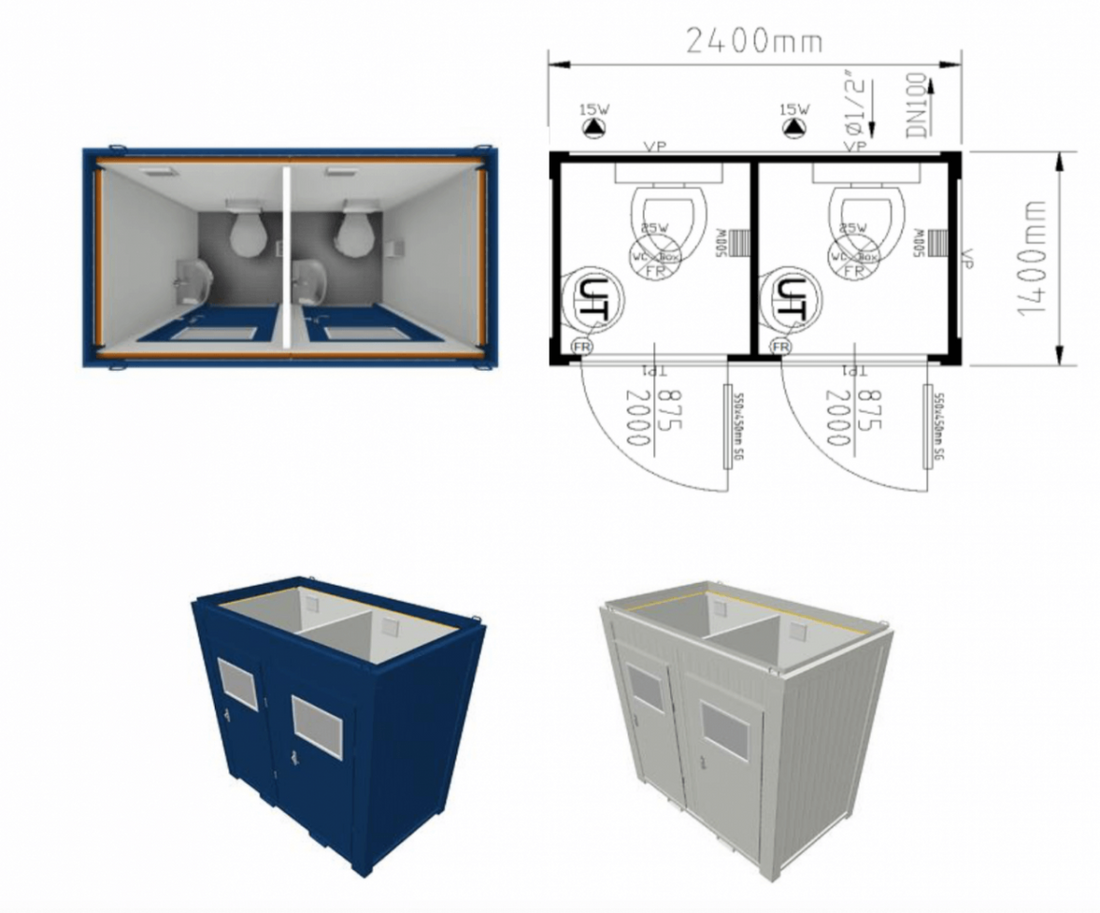 Box WC 8 piedi per donna/uomo, nuovo di fabbrica