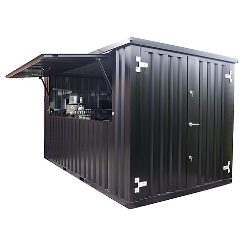 Palo pieghevole per container 4 × 2 metri nero RAL 9005