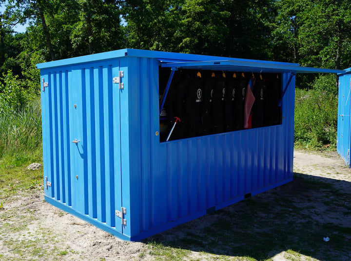 Contenitore bar smontabile XL 3x2 m blu RAL 5015