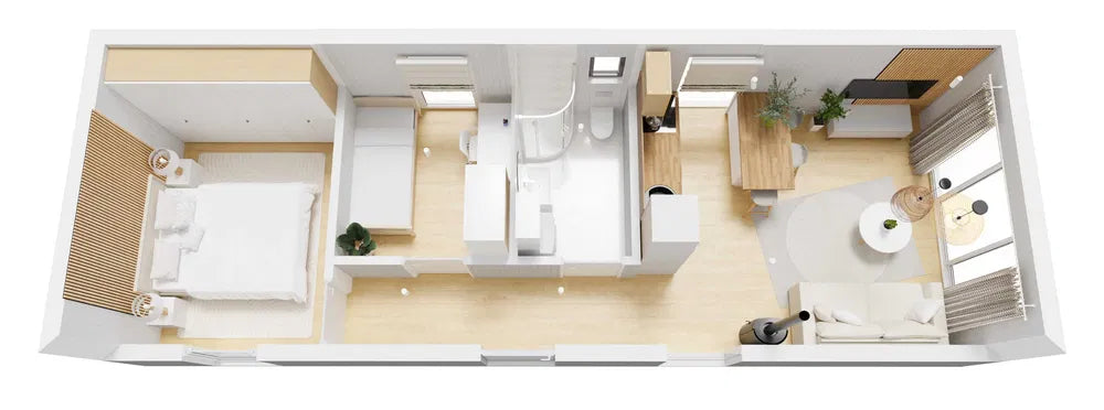 Casa mobile di 50 m², due camere da letto con soggiorno!